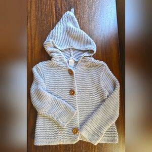 Stem baby organics thick knit hooded cardigan gender neutral